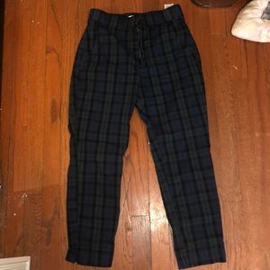 GREEN AND BLUE PLAID PANTS